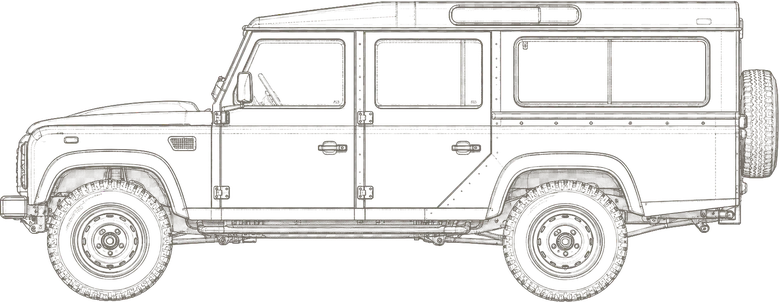 Defender 110 technical side elevation