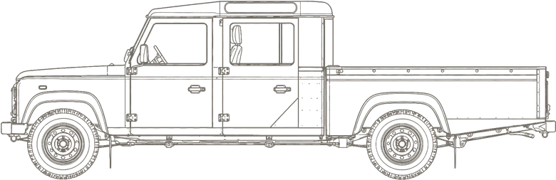 Defender 130 technical side elevation